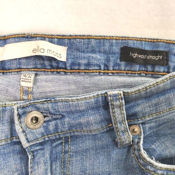 Ella Moss High Waist Medium Wash Straight Jeans Size 14/32 Retro - Picture 12 of 13